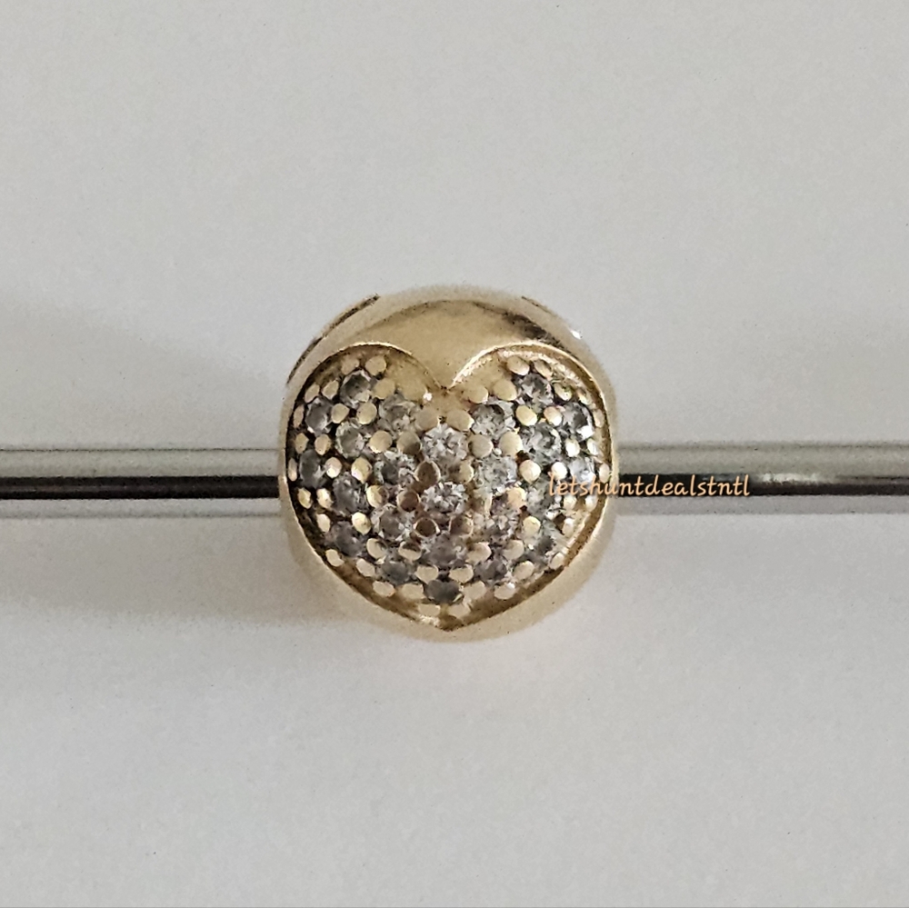 Pandora 14K Gold Love of My Life Clip with Clear Zirconia. 750832CZ